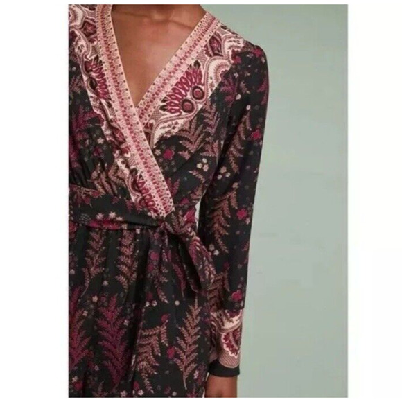 Anthropologie One September Jumpsuit Breezeway Embroidered Boho Small Red Black - Picture 10 of 16